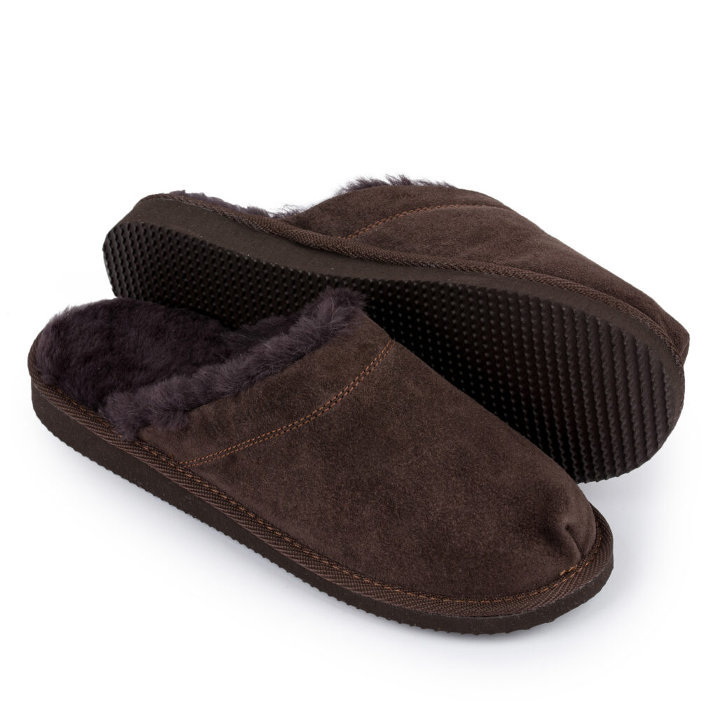 Premium Woolen Slippers for Men – Cozy Fur-Lined Comfort