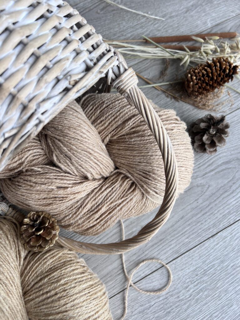 Cozy Beige Bliss - Natural Wool Yarn for Creative Projects