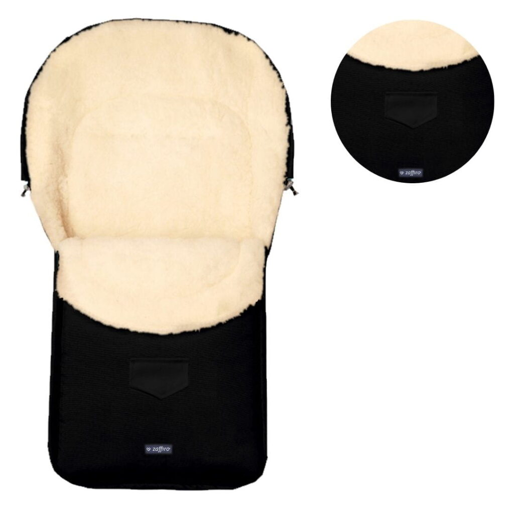 Zaffiro NORTH POLE natural wool baby sleeping bag BLACK