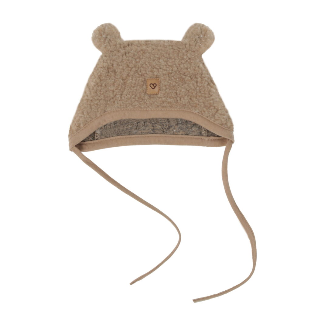 Zaffiro children's lambswool brown hat with ears