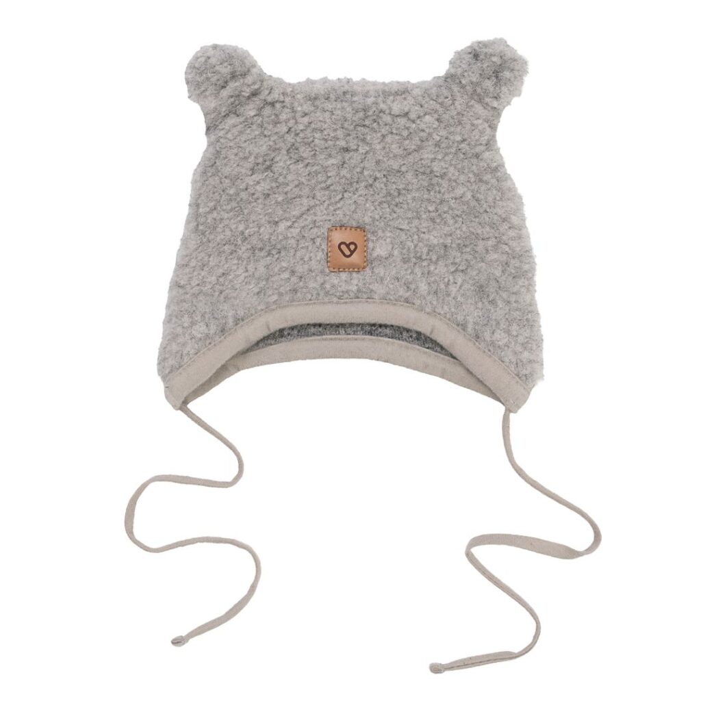 Zaffiro lambswool children's hat grey with ears