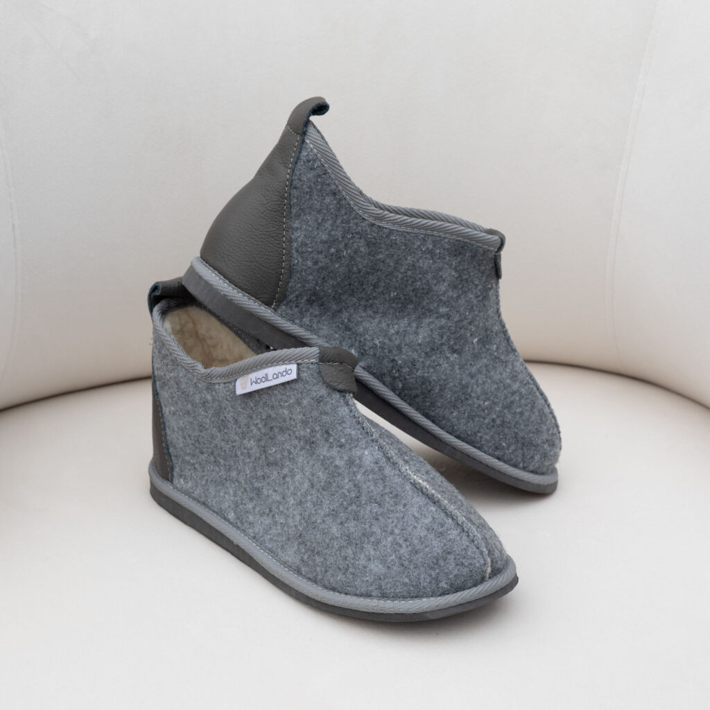 Woolland natural wool grey woollen woollen boots