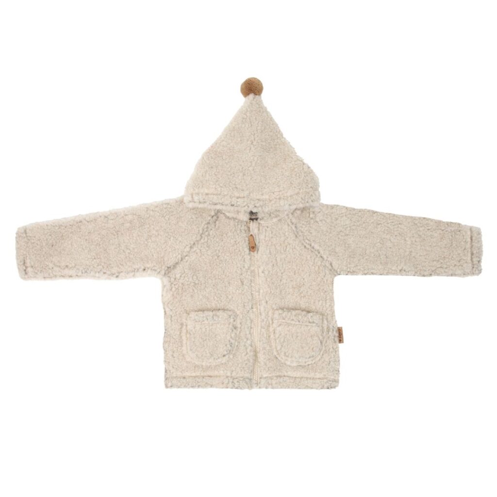 Zaffiro lambswool children's hooded jacket in cream