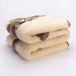 WoolLando natural merino wool lightweight blanket OAK