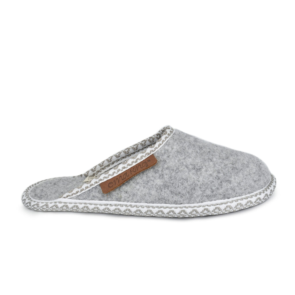 Children's embossed natural wool felt slippers HALA