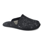 Black natural wool felted slippers PELSI