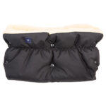Zaffiro natural wool gloves for stroller BLACK