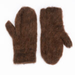 100% dog wool gloves DARK BROWN