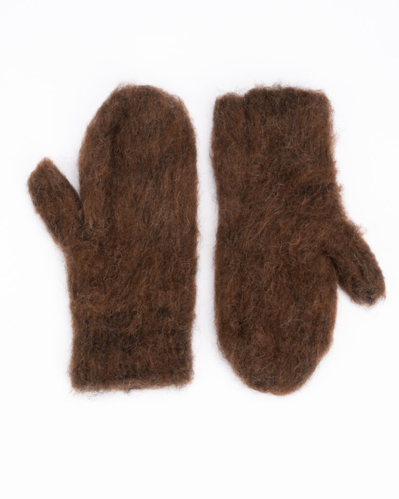 100% dog wool gloves DARK BROWN