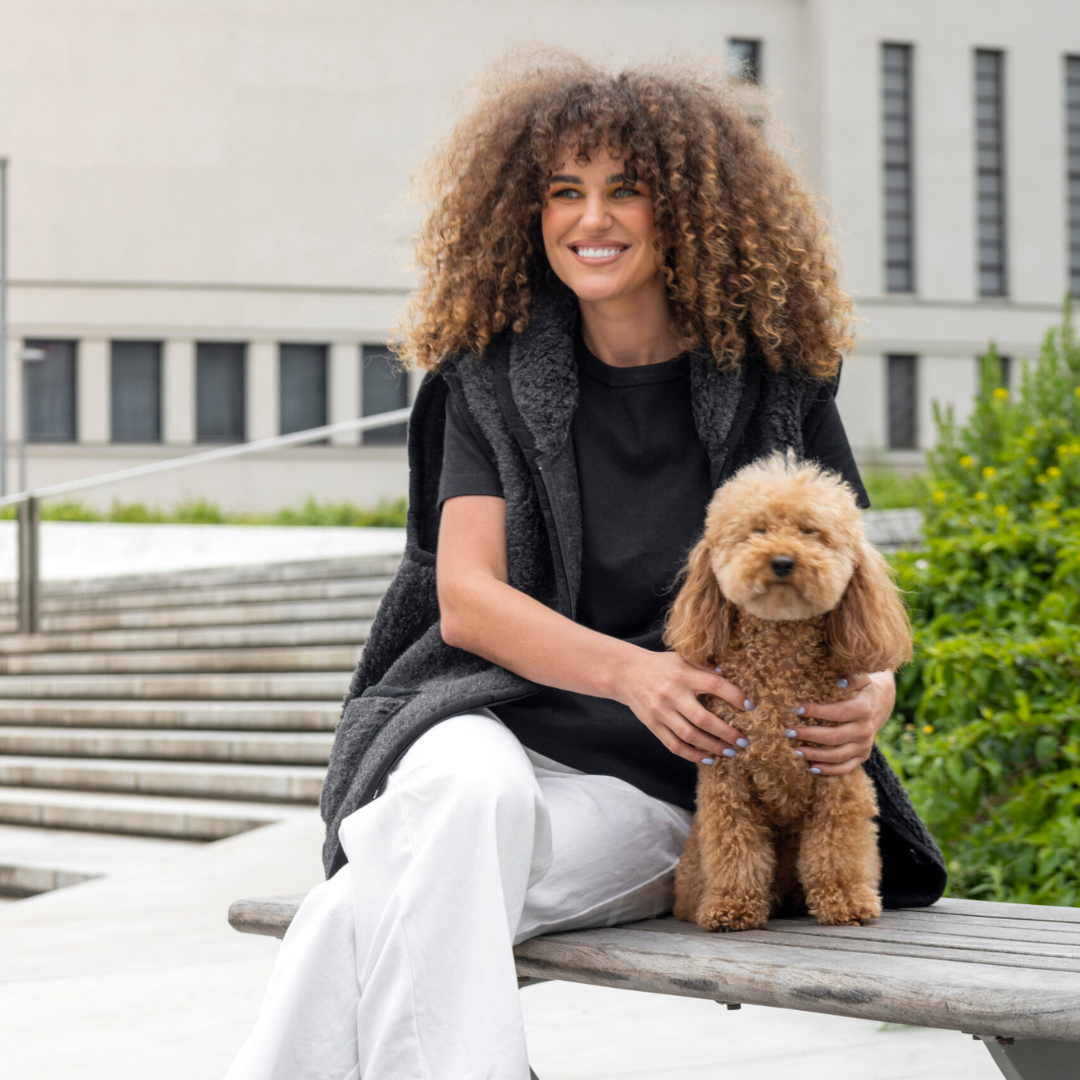 Merino wool collared DARK GREY vest 'UNISEX'