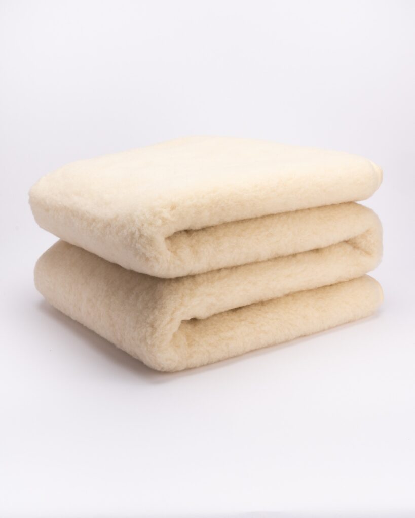 WoolLando natural merino wool lightweight blanket CREAM