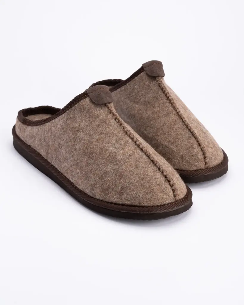 WoolLando natural wool felted slippers SAND