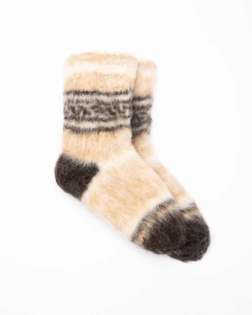 WoolLando natural 100% siberian husky wool YELLOW socks