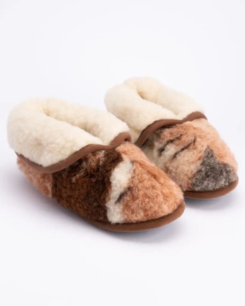 WoolLando natural merino wool slippers BROWNIE