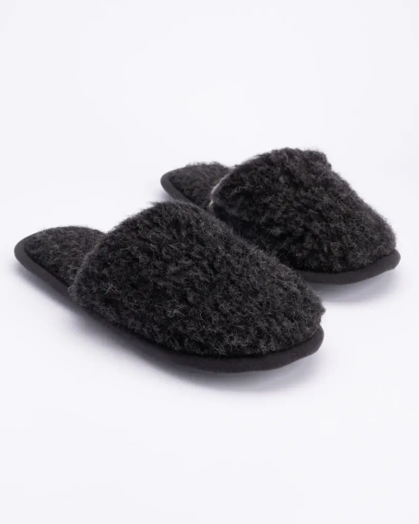 WoolLando natural merino wool slippers BLACK