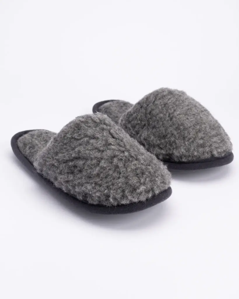 WoolLando natural merino wool slippers GREY