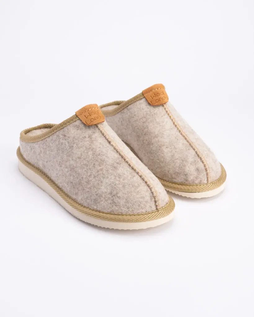 WoolLando natural wool felted slippers KOPA