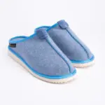 WoolLando natural wool felted slippers CORNFLOWER