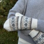 Men's white merino wool gloves CREAM