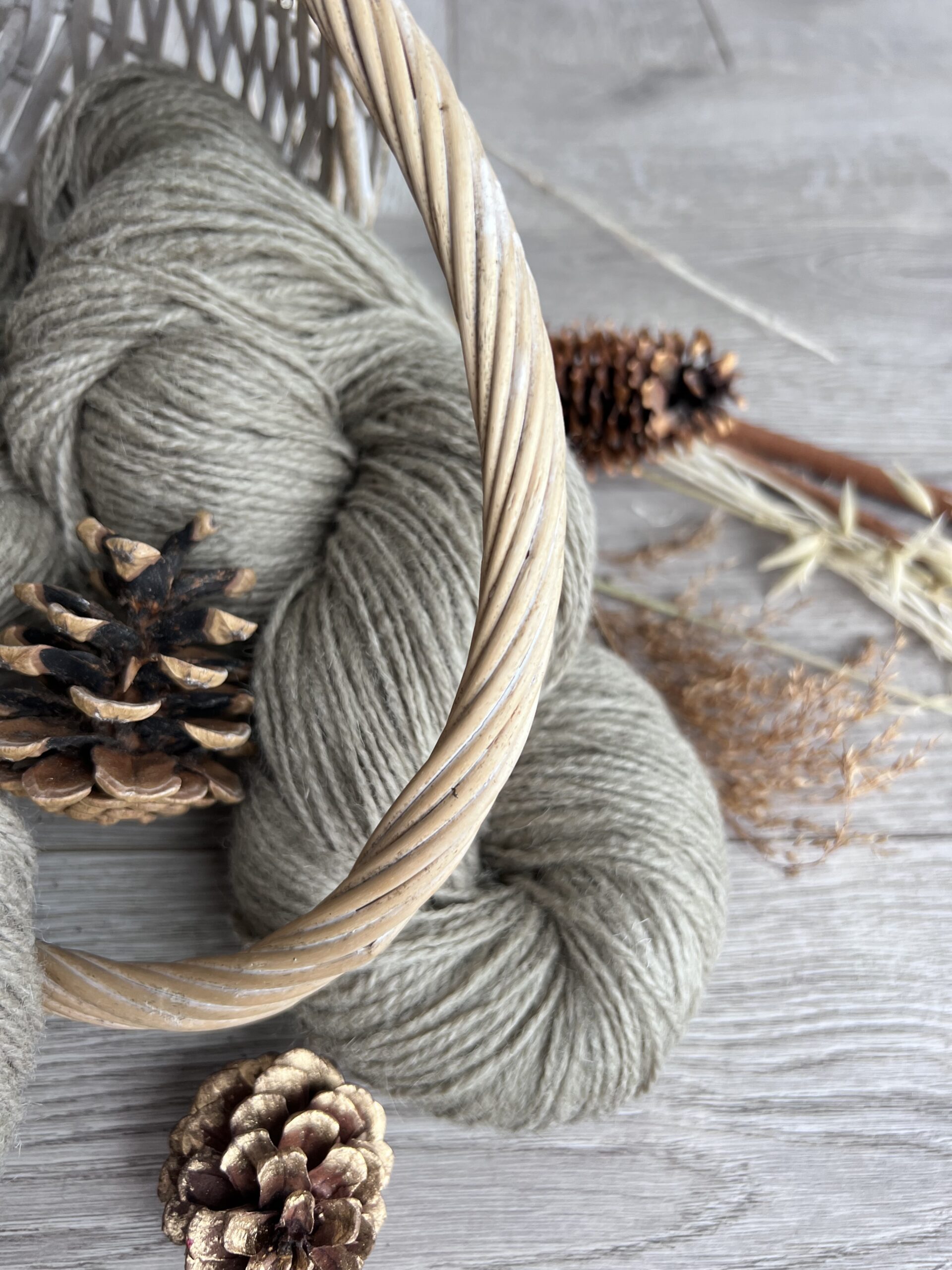 Natural sheep wool yarn CHAKI 0,5kg