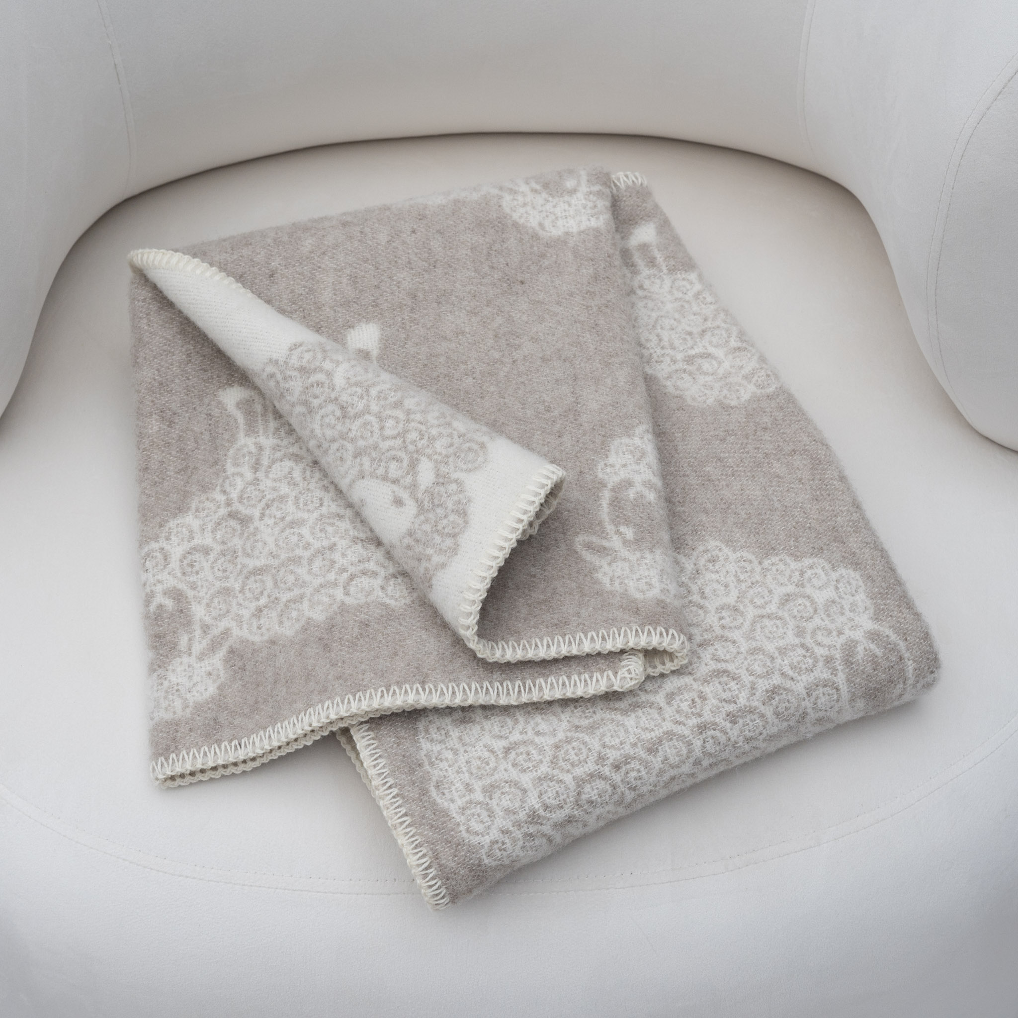 Children's woolen cream plaid AVYTĖ