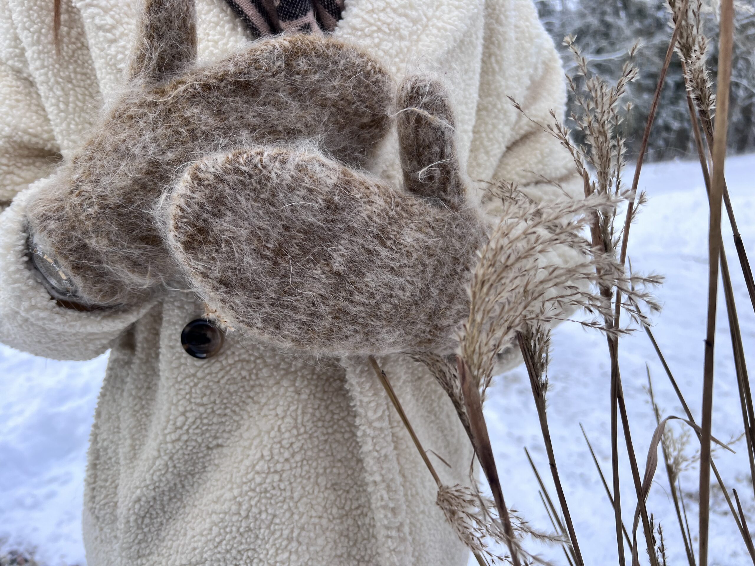Dog wool mittens BROWN