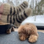 WoolLando natural 100% siberian husky dog wool striped socks