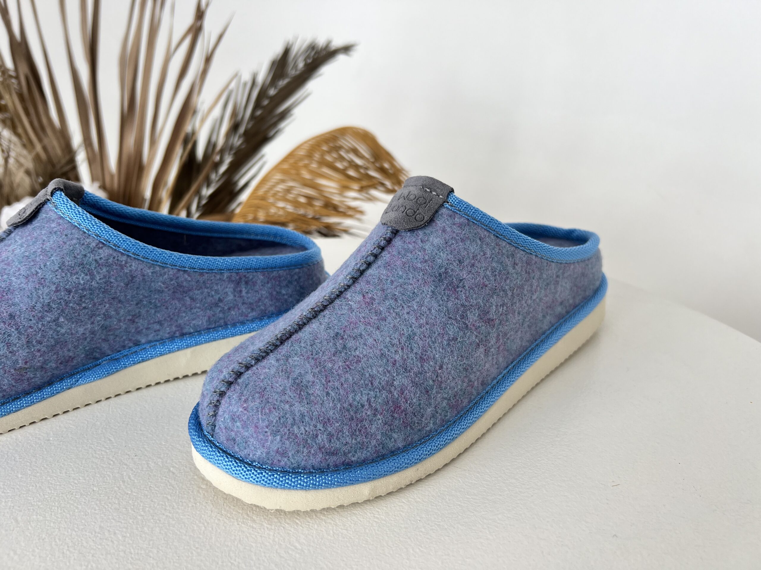 Woolland embossed natural wool felted slippers COWGIRL