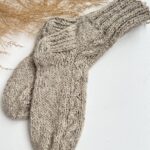 WoolLando natural sheep - dog wool socks HAND MADE