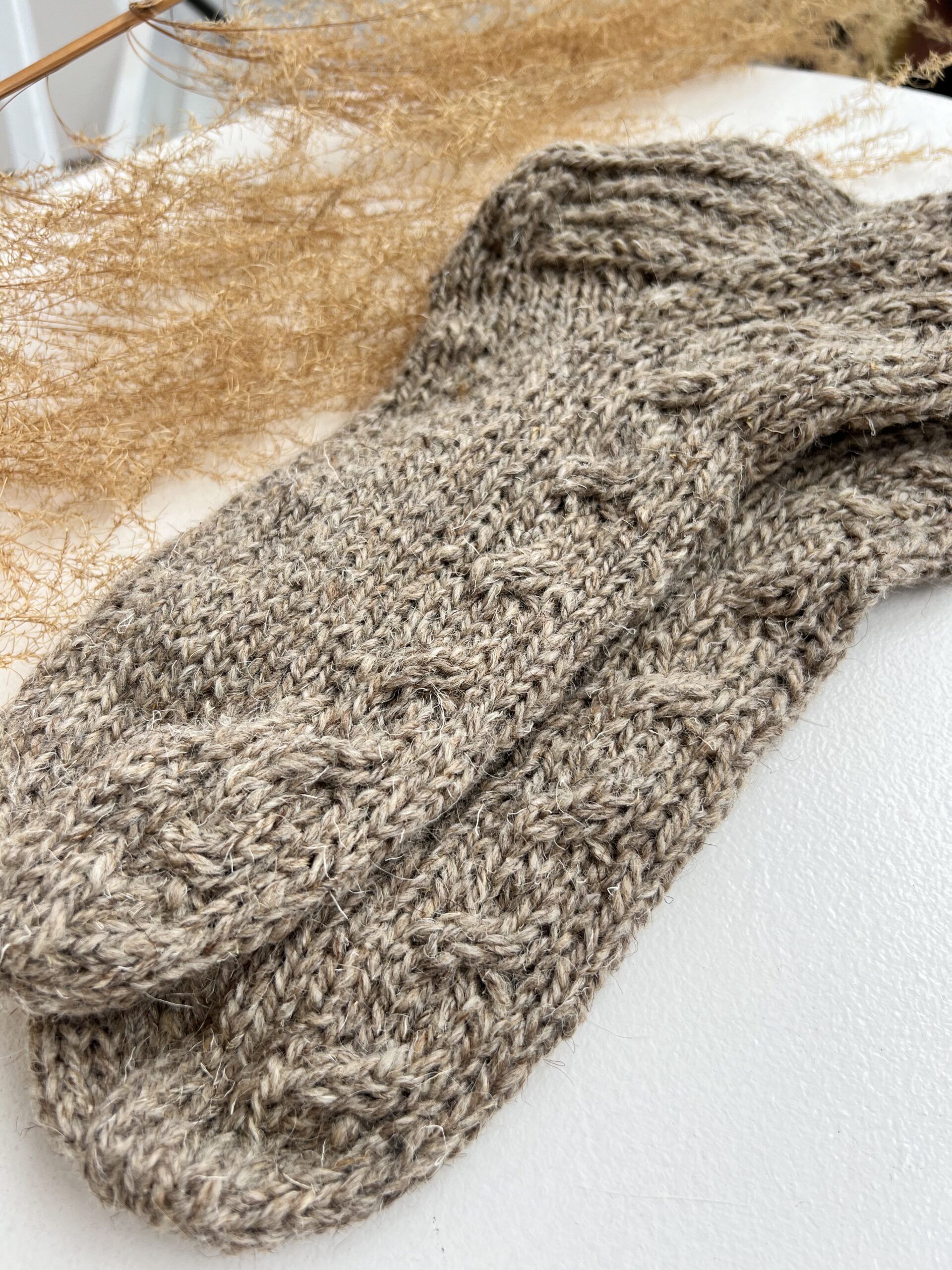 Natural sheep - dog wool socks HAND MADE