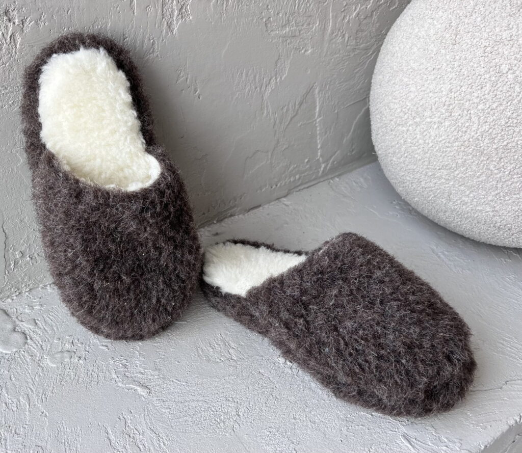 WOOLLAND natural merino wool slippers Hazel