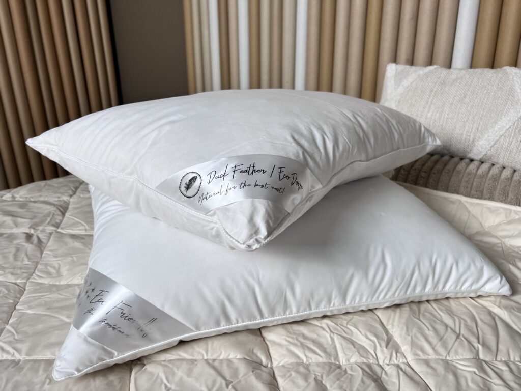 Down and feather ergonomic pillow