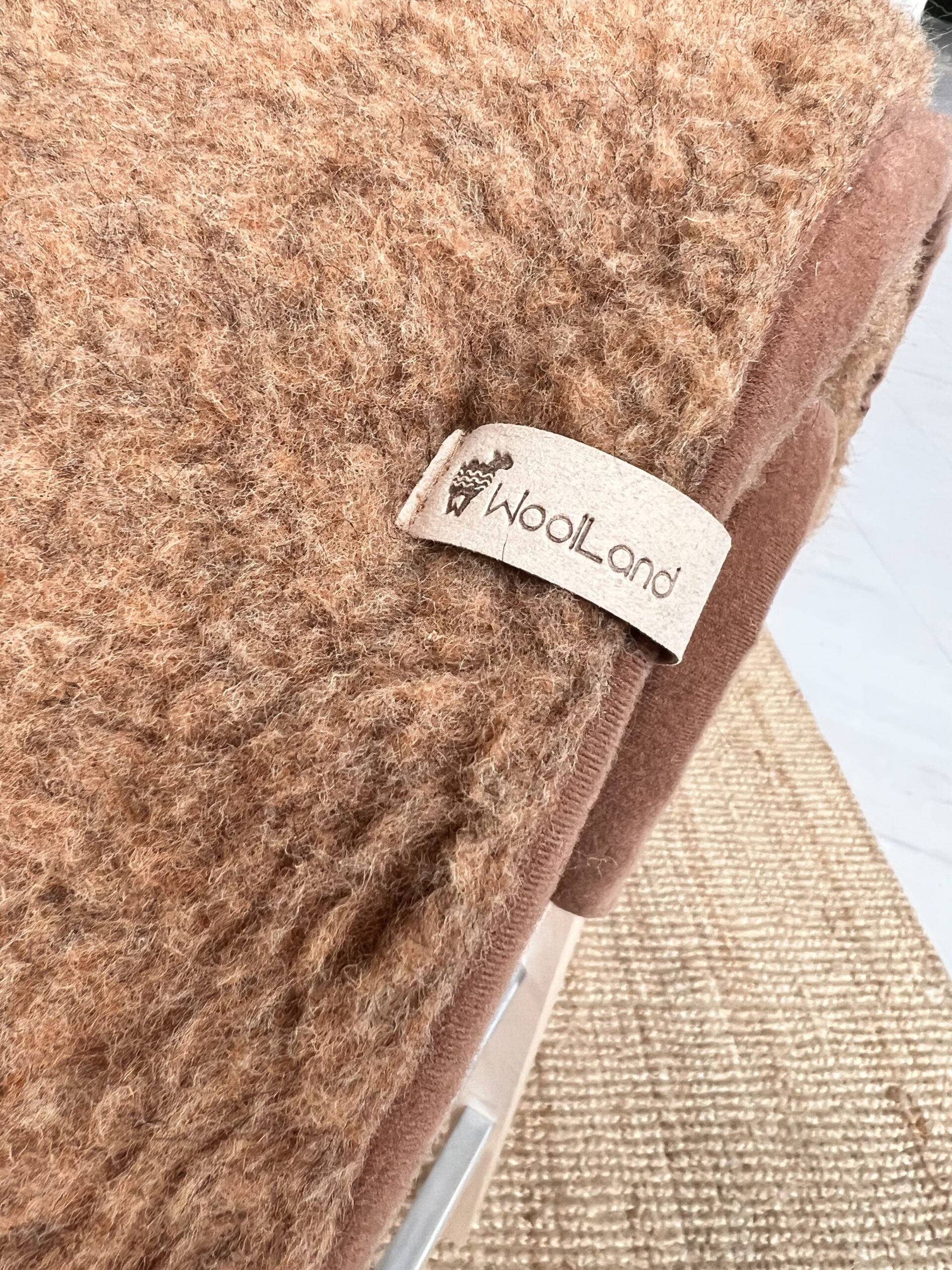 Woolland Natural 100% Camel Wool Lightweight Blanket - Plaid