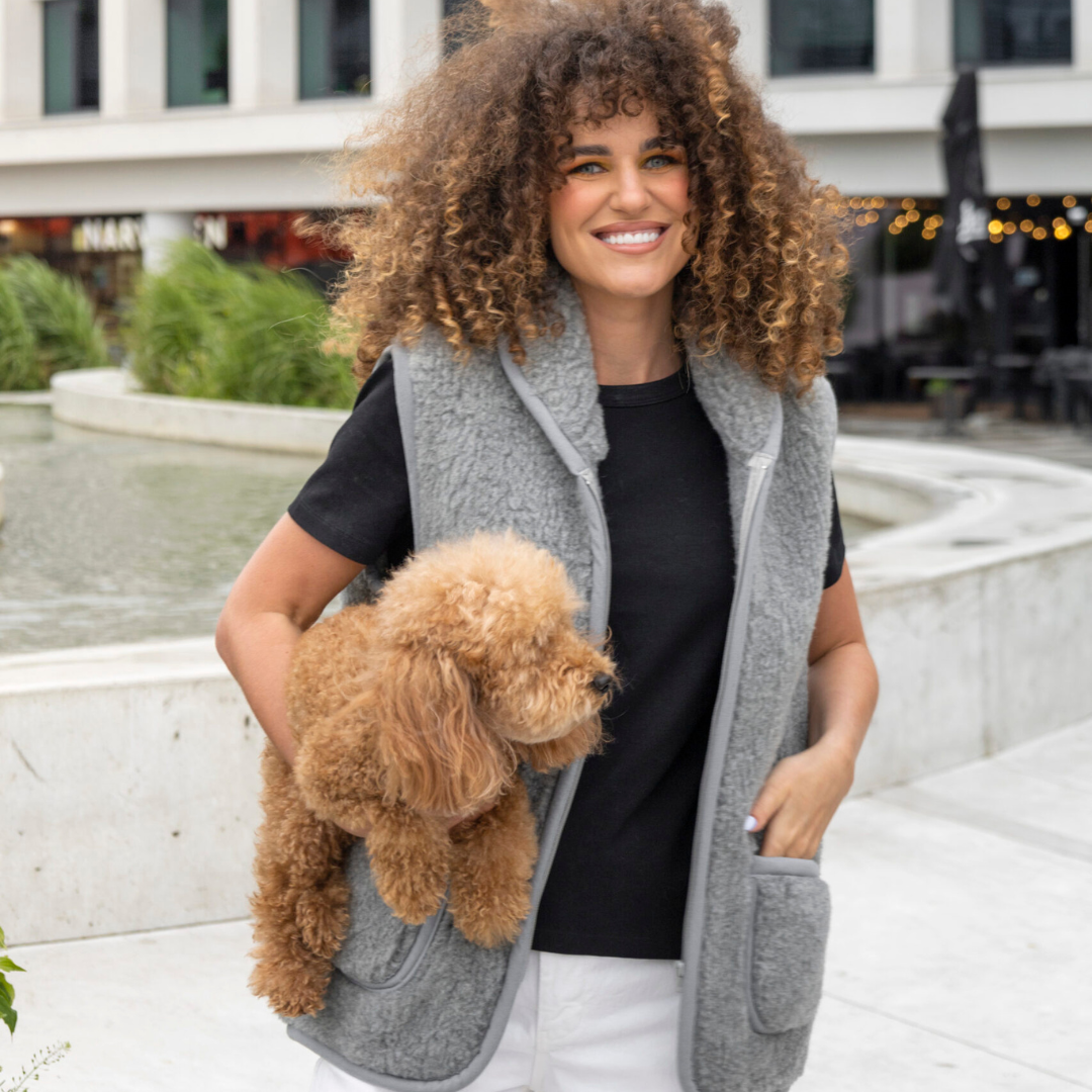 Merino wool collared GREY vest 'UNISEX'