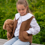 Children's camel wool vest