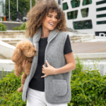 Merino wool collared GREY vest 'UNISEX'