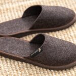 WoolLando natural wool felted slippers NUT