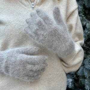 Fingerless women's angora wool gloves RUSVOS