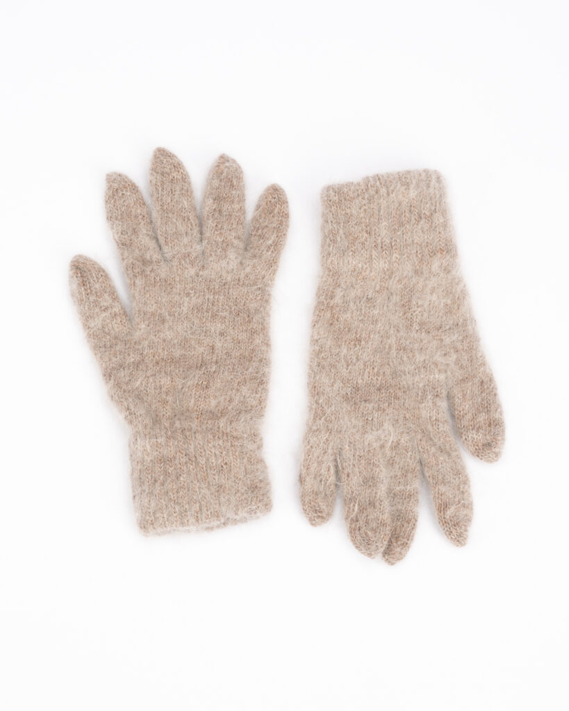 Fingerless women's angora wool gloves ROSE