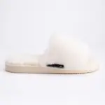 WoolLando women's genuine fur open toe slippers