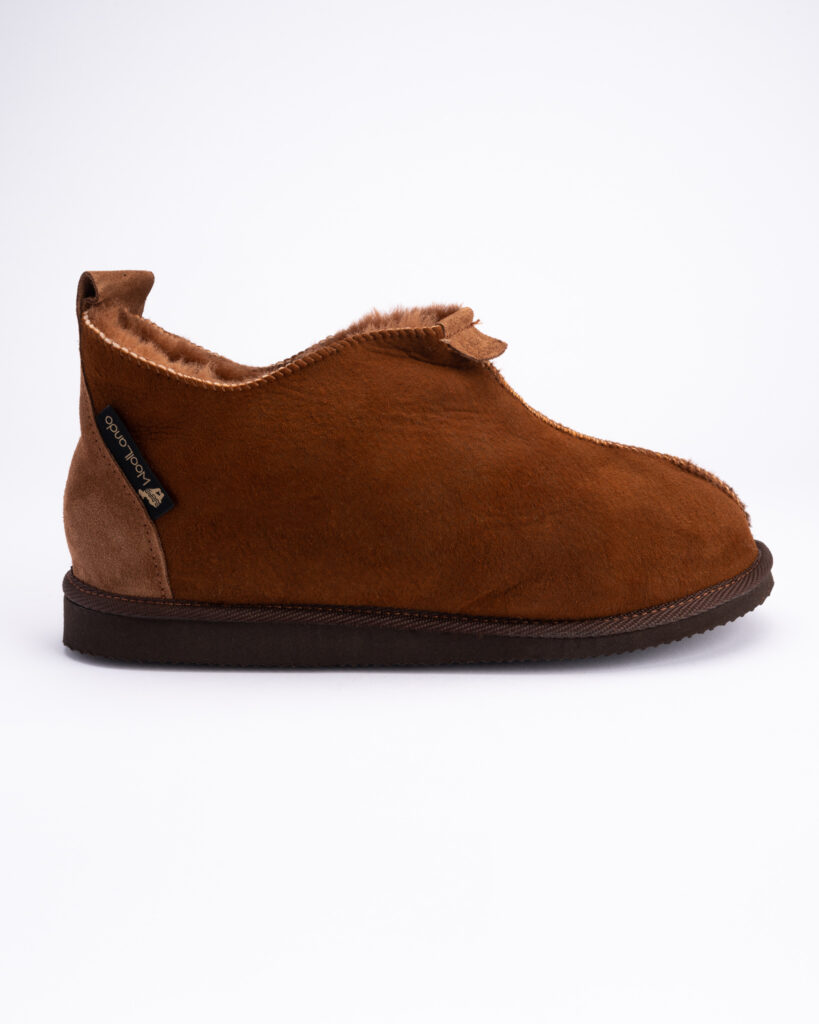 WoolLando men's genuine fur suede leather brown boots