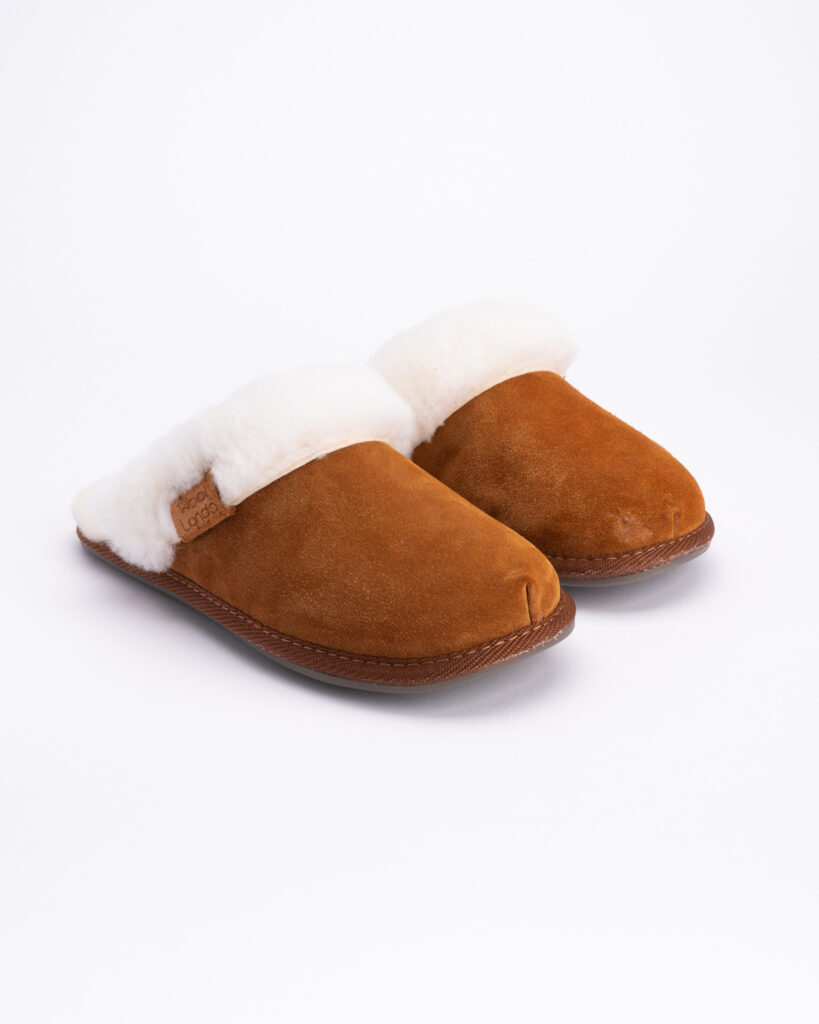 WoolLando women's genuine fur suede leather slippers