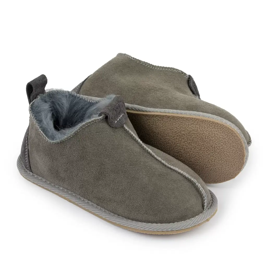 Zaffiro children's grey wool sheepskin boots