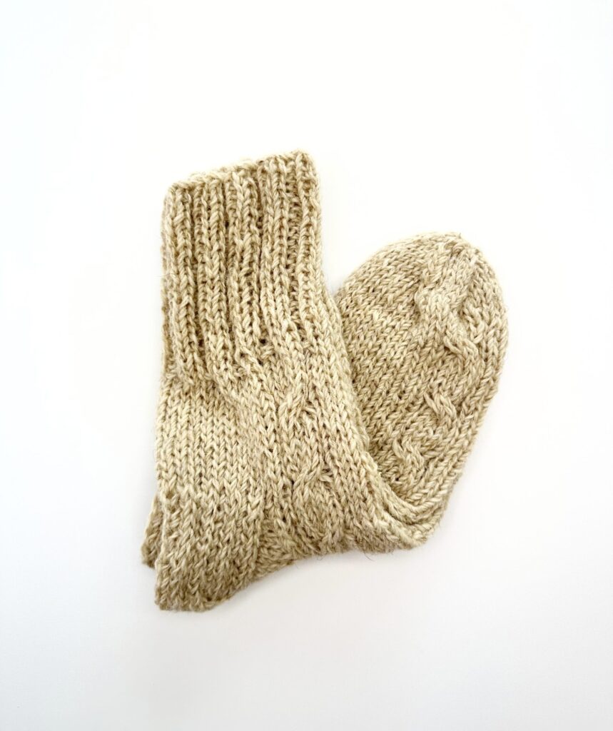 Natural sheep - dog wool socks HAND MADE
