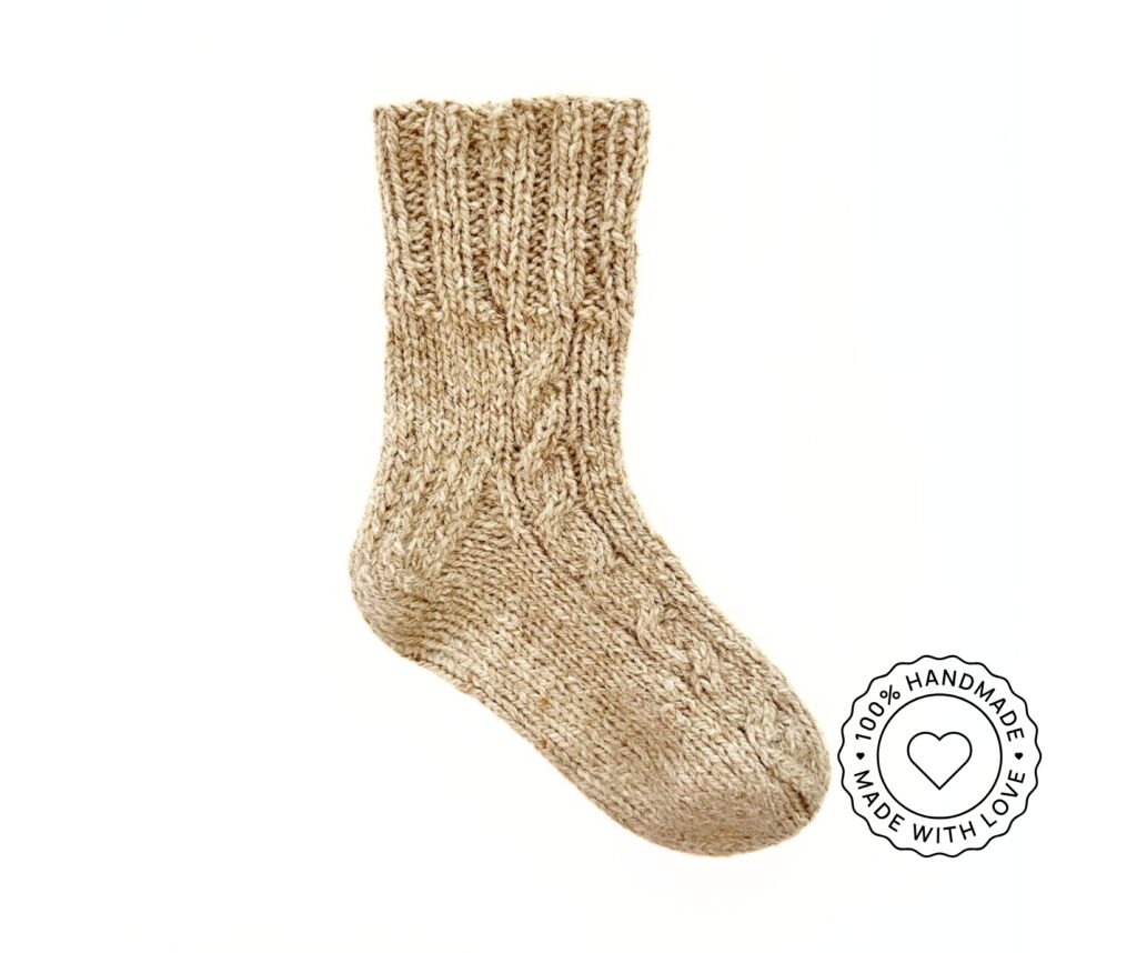 Natural sheep - dog wool socks HAND MADE