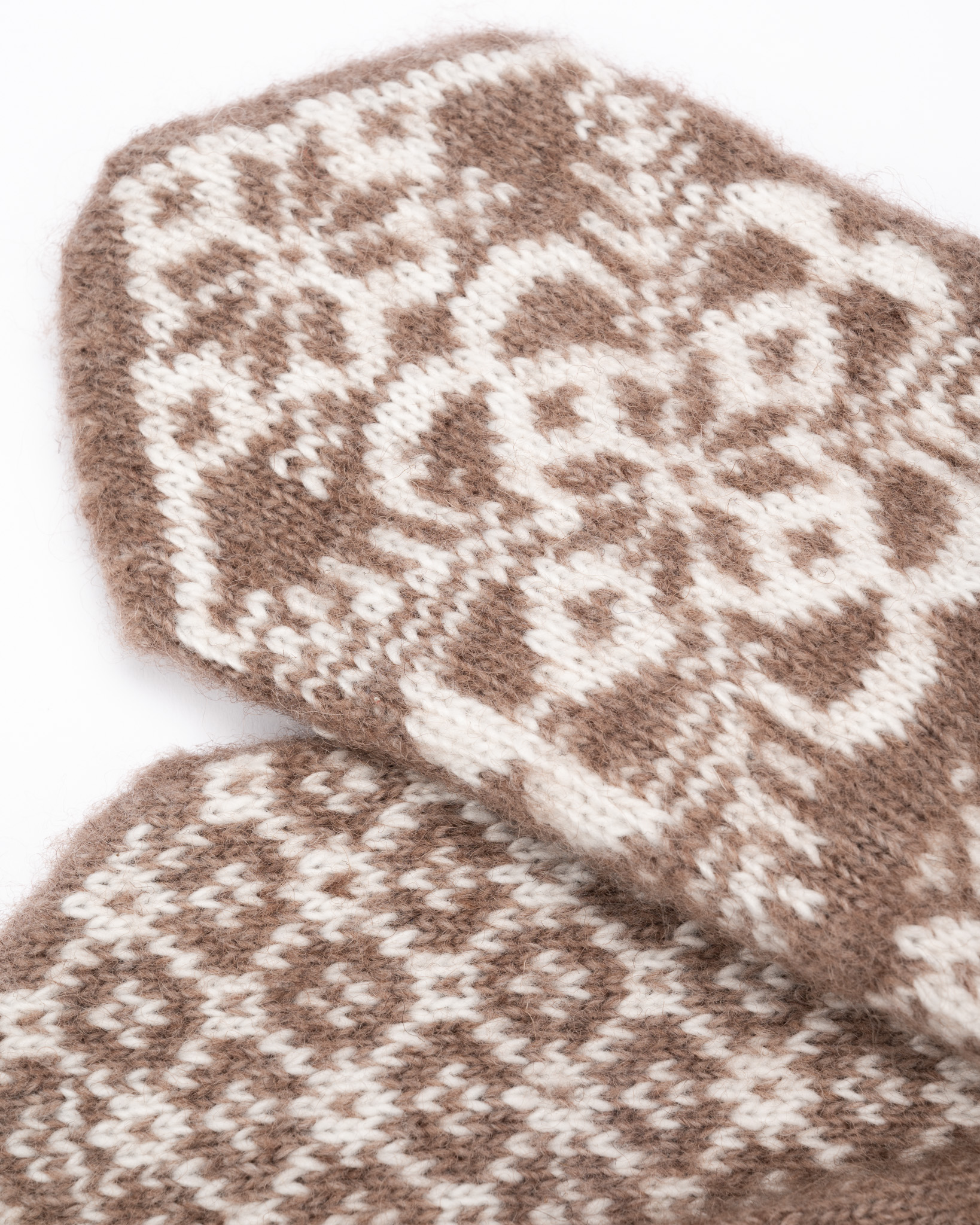 Women's merino wool gloves BROWN FROST