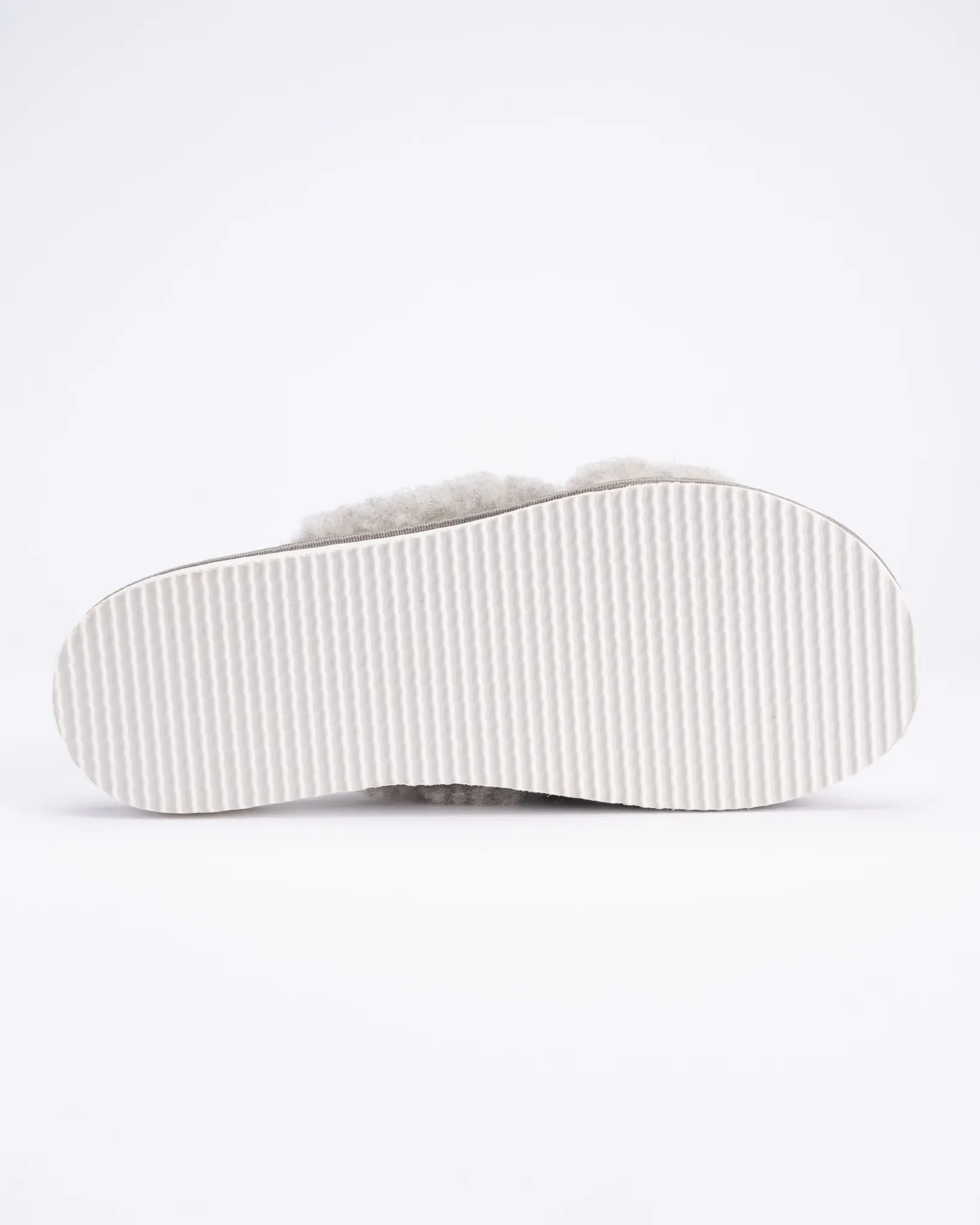 WoolLando natural merino wool grey open toe slippers