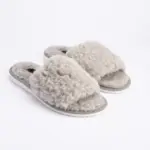WoolLando natural merino wool grey slippers