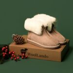 WoolLando women's genuine fur leather zipped boots