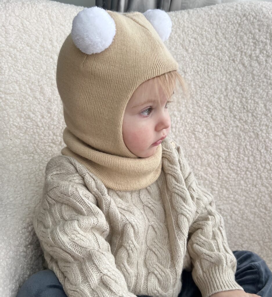 Zaffiro lambswool children's hat grey with ears